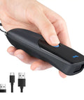 Hand holding Extreme Performance Wireless 1D 2D QR Barcode Scanner Mini Portable Three In One Bluetooth 2.4G USB Wired Pocket Handheld Time Stamp Reader