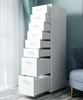 Eight Drawer Steel Filing Cabinet With Locking System And Keys Fully Assembled 1.4mm Thick Metal Construction in modern room.
