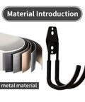 2 Piece Beefy Carbon Steel Garage Storage Hooks And EV Charger Holder Wall Mount With Solid J Hook Design showing black metal material.