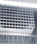 Interior view of Beefy Frost Free Upright All Freezer Delivering Solid Twenty Three Cubic Feet Chill Capacity with grid design.