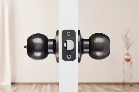 Transitional Keyed Entry Door Knob In Tuscan Bronze Exterior Lock Set Easy Install For Standard Doors Blends Seamlessly With Interior And Exterior Decor Durable Hardware 1 Pack