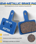 Semi-Metallic Bike Brake Pads Set For Mountain Disc Brakes 4 Pairs With Beefed-Up Copper And Kevlar Composite Low Noise Excellent Heat Dissipation Compatible With TRP Tektro Shimano Deore Brakes Blue