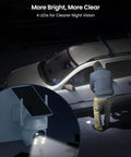 Wireless Outdoor Security Camera System With Solar Power 4 Camera 4MP HD Surveillance captures night vision of car outside.