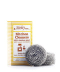 Stainless Steel Scrubbers Set 2 Count package with scrubbers, rust resistant heavy duty for pots, pans, grills, sinks, and tools.