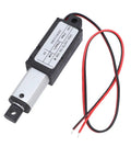 Compact 24V Electric Linear Actuator With Tiny 20mm Stroke And Nifty 20N Thrust Perfect For Sofa Recliners, Smart Windows, Or Little Robot Projects, showing aluminum tube and wires.