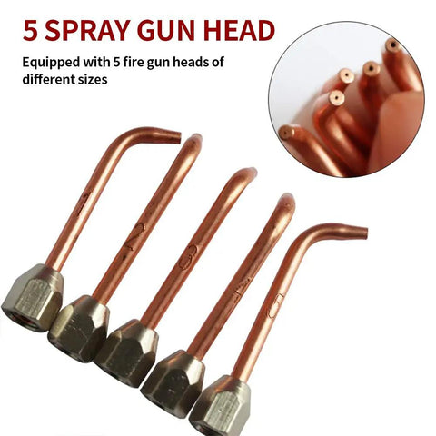 Five precision nozzles for Mini Oxygen Torch Kit, made of solid brass, designed for jewelry repair and micro welding work.