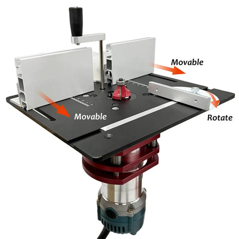 Rock Solid Manual Lifting Router System Kit Featuring A Heavy Duty Aluminum Table Insert Plate For Smooth Woodworking Engraving Slotting And Game Changer Diy Workshops with movable features.