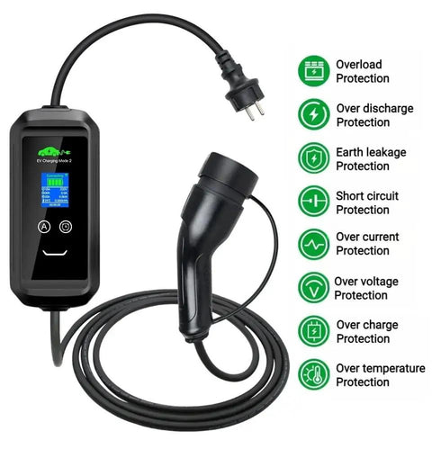Snag Some Juice Smoothly With This Lightning Fast Type 2 Evse Portable Charger, 16 Amp with LED indicators and protective features.