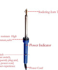 DIY Plastic Welder Repair Kit with 80W Iron showing soldering tip, power indicator, and high-temperature resistant handle