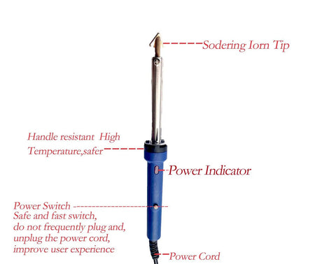DIY Plastic Welder Repair Kit with 80W Iron showing soldering tip, power indicator, and high-temperature resistant handle