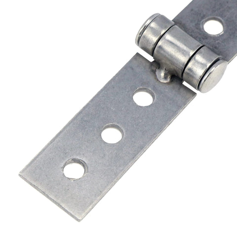 Close-up of 3 Inch Silver Stainless Steel Folding Butt Hinges For Furniture Doors Frameless Glass Windows 2 Pack, showing 6 holes.