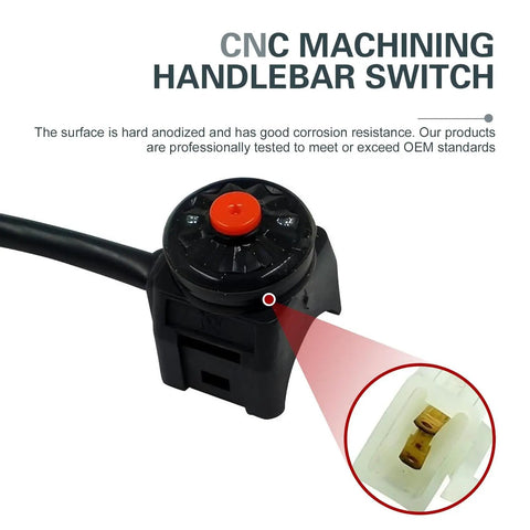 Badass Universal Motorcycle Kill Switch With Horn Button Handlebar Mounted Starter Toggle Wiring Harness Clamps features a CNC machined switch.