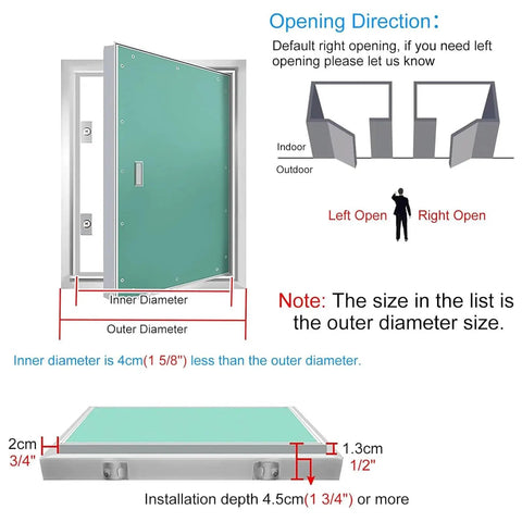 Hassle Free Paintable Drywall Access Panel 14 By 26 Inch Aluminum Frame Heavy Duty Gypsum Board Flush Mount plumbing door diagram.