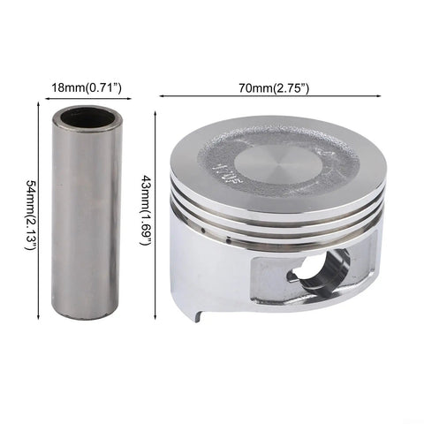 70mm Top End Piston Kit For 212cc And 224cc Engines, Compatible With Honda GX160 GX200 5.5HP And 6.5HP Motors, with dimensions