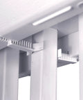 Close-up of stabilizer fasteners on Railing Planter With Drainage Holes For Decks And Balconies 24 Inch Weatherproof Resin Planter