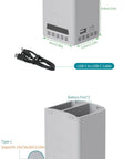 Dual Bay Drone Battery Charger Dock For Lito 1 And Lito X1 with USB-C cable, showing ports and size dimensions.