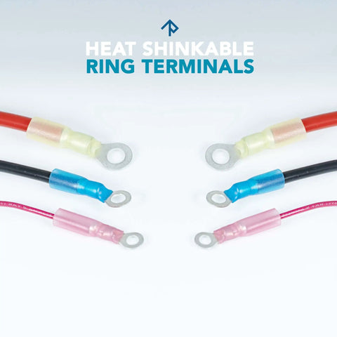 Built Like A Tank Heat Shrink Insulated Ring Crimp Terminals Tinned Brass Wire Connectors 22 To 18 Awg Red Sealed Eyelets