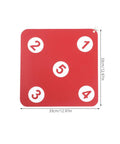 Sturdy Indoor Hanging Fencing Practice Target With Dope Double Sided Rubber Surface showing red 33x33 cm design and numbers