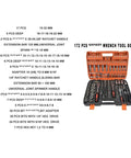 Top Shelf 172 Piece Ratchet Socket Set Chrome Vanadium Steel Mechanic Hand Tool Kit With Secure Plastic Storage Case For Car Repair And Bicycle Maintenance laid out in a rugged plastic case.