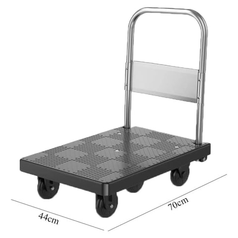 Beefy Folding Platform Cart Dolly For Moving Heavy Loads, Heavy Duty Hand Truck With Silent Wheels, Non Slip, Double Bearing Design, 44x70cm black