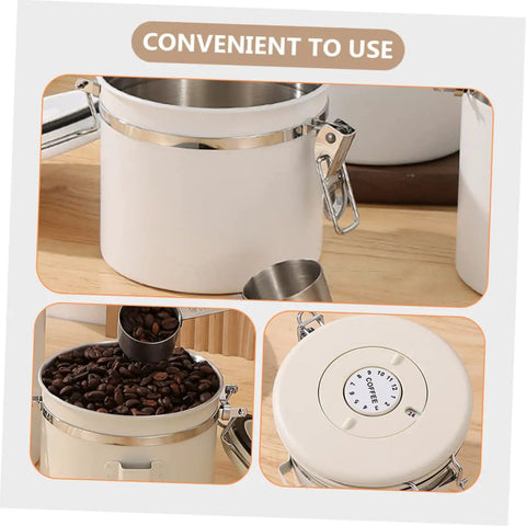 Sleek Stainless Steel Coffee Bean Storage Jars With Reliable Tight Seal Lids To Keep Your Morning Java Fresh As A Sick Kitchen Stack Canister Set Of Three for coffee.