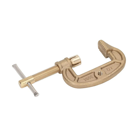 Heavy Duty 300A Welding Ground Clamp Made From Premium Sturdy Brass That Resists Oxidation And Degradation For Shipyard High Current Arc And Gas Welding Tasks To Keep Your Earth Connection Rock Solid And Ready Anytime - Close-up view of 300A brass clamp