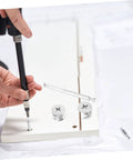 Heavy Duty Furniture Cam Lock Fittings Kit For Cabinets 20 Sets With Double Headed Connectors being installed on a panel.