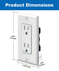 20 Pack 15 Amp Tamper Resistant Decor Receptacles For Home And Business, Standard Wall Outlet With UL Listed Safety, 125V 1875W White