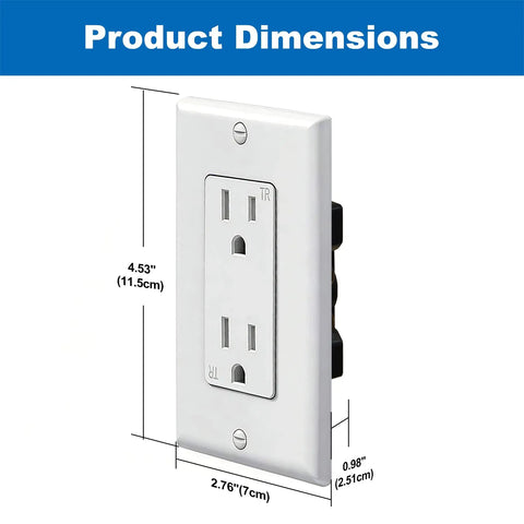 20 Pack 15 Amp Tamper Resistant Decor Receptacles For Home And Business, Standard Wall Outlet With UL Listed Safety, 125V 1875W White