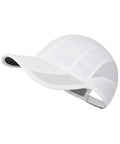 Cooling Outdoor Running Hat For Men And Women With Quick Dry Breathable Mesh And UPF50 Sun Protection White Trucker Ball Cap side view