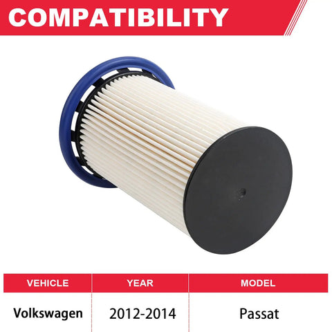 VW Passat 2012 2013 2014 2.0L TDi Diesel Fuel Filter Replacement Replaces PU8008 7N0127177 DF99057 7N0127177B image