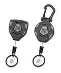 Heavy Duty Retractable Keychain With Belt Clip Or Carabiner, 9 Oz Retraction, 31.5 Inch Steel Cable, Tactical ID Badge Reel For ID Badges And Keys, Dual Style 2 Pack Built Tough For Everyday Carry