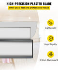 Close-up of Pro Grade Drywall Skimming Blade Set with high-precision features, 0.5mm stainless steel, in room setting.