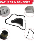 Automatic Transmission Filter Oil Pan Gasket Kit For 4T60E 4T65E Fits 1991 To 2011 Chevy Buick Cadillac Oldsmobile Pontiac Replaces TF161 58837 58918 8651651 Drop In Easy Install highlighting features and benefits.