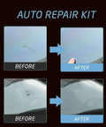 Image showing before and after results using Windshield Repair Kit Two Piece Car Glass Fix Set With Nano Resin Filler For Chips And Cracks Quick Fix That Gets Cracks Gone Glass Kit Auto Windshield Tool.