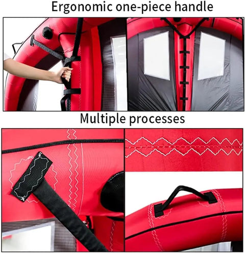 Close-up of Five Square Meter Wing Foil Kitesurfing Gear with ergonomic handle and stitching details