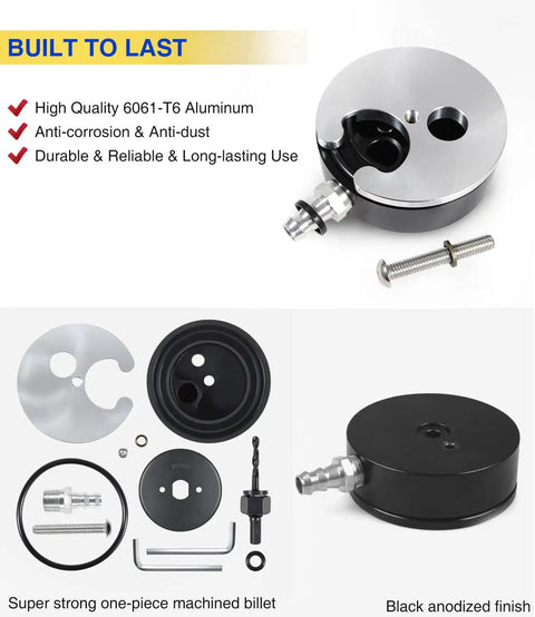 Fuel Tank Sump Kit For High Flow Lift Pumps Keeps Every Last Drop In, Boosts Fuel Pickup And Reliability, parts layout and details.