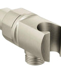 Brushed Nickel Handheld Shower Mounting Bracket For Shower Arm No Fuss Easy Install Durable One Half Inch IPS Connection Keeps Your Handheld Shower Secured Built To Last With Lifetime Warranty