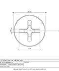 Diagram of Titanium Sheet Metal Screw Pack of 25, No. 6 by 1/2 Inch Flat Head Phillips Drive, Grade 2 CP Titanium.