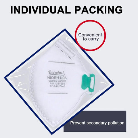 NIOSH Certified N95 Masks With Exhalation Valve Four Layer Filtration Nose Clip And Adjustable Head Straps For Men And Women Ten Pack