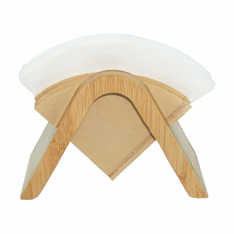 Bamboo Coffee Filter Holder Rack and Stand for Four Filter Papers Type A Eco Friendly Kitchen Organizer for V60 Pour Over