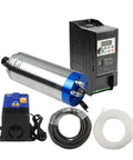 Pro Shop 2.2KW Round Water Cooled Spindle Motor Paired With 400Hertz Vfd Inverter For 220Volt Cnc Routers And Mills set with cables.