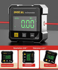 Digital Angle Finder With Laser And Four Side Magnetic Gauge For Woodworking, Cube Inclinometer, Table Saw Protractor, Precise Measuring Tool With LED Display For Quick Absolute And Relative Angles, Level Box For Hanging, black