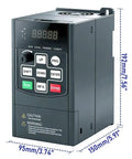 Beefed-Up VFD 2.2KW 3HP 220V Input To 220V 3-Phase Output Universal AC Motor Speed Controller with display and controls