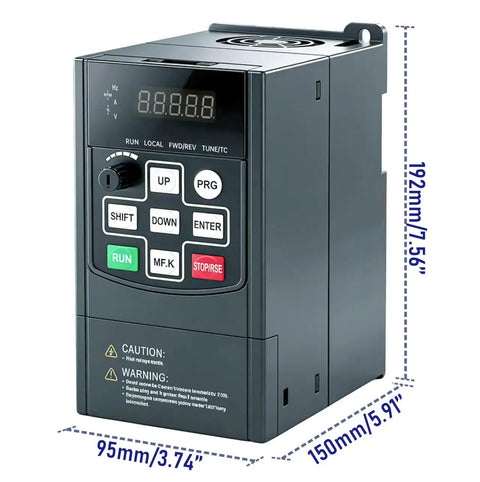 Beefed-Up VFD 2.2KW 3HP 220V Input To 220V 3-Phase Output Universal AC Motor Speed Controller with display and controls