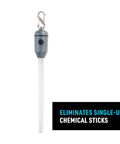 Nite Ize Radiant rechargeable LED glow stick with gray body and S-Biner clip (front view)