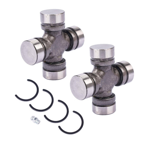 Heavy Duty Front Axle U Joint Kit For Jeep TJ XJ Wagoneer Dana 30 Or Dana 44 Front Axles With 1310WJ ISR Inside Snap Ring Non Greasable 1.188 Inch Cap Pack Of 2 For Trail Ready Replacement, showing U-joint components with snap rings.