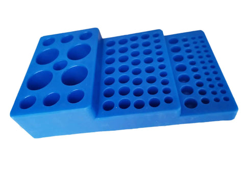 Trapezoidal Test Tube Rack and Vial Organizer for 0.2ml to 50ml Tubes, Autoclavable PP lab storage stand, seven hole diameters