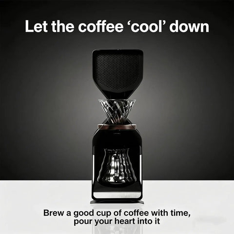 Premium Electric Ice Drip Coffee Maker With Glass Carafe And Led Touchscreen For Smooth Cold Brew At Home, black design.
