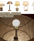 Sleek Clear Crystal Lamp Finials Two Pack With Polished Gold Screw Bases Solid Pick For Floor And Table Lamps To Quick Boost Your Home Decor Game Today, showcasing crystal finial on lamp.
